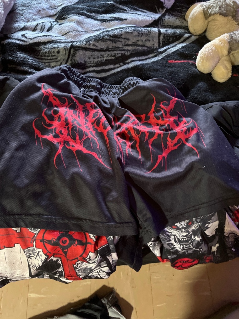 Gothic double layer men’s gym shorts
